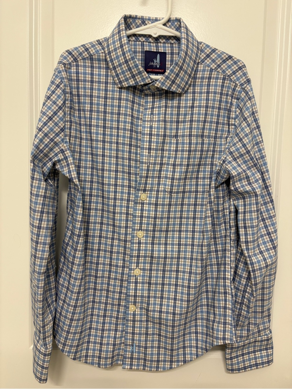 Johnnie-O Boys Blue Plaid Long-Sleeve Button-Down Shirt